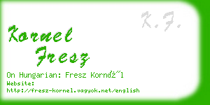 kornel fresz business card